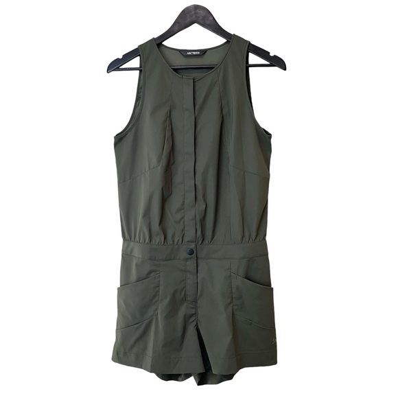 Arc’teryx Kyla Romper - Size 6 Olive Green Outdoors Summer Wear - Picture 2 of 16
